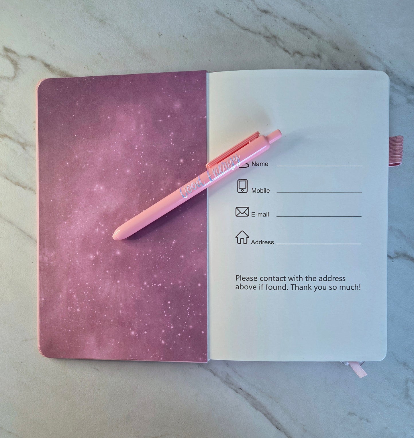 Lotus Journal, Gift Idea, Unique Keepsake, Pink and Holographic