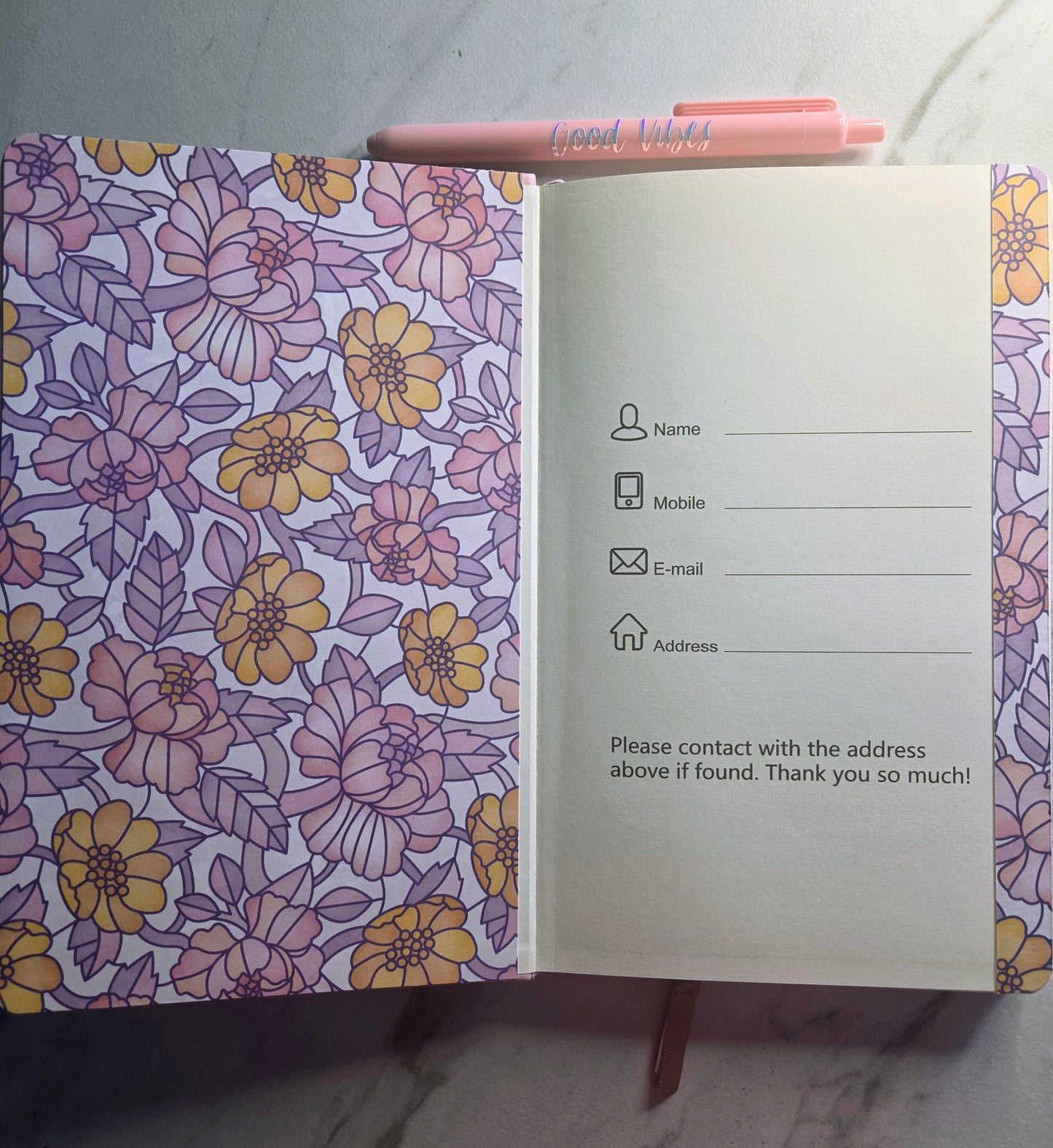 Positive Mind Positive Vibes Journal, Unique Keepsake, Pink and Holographic