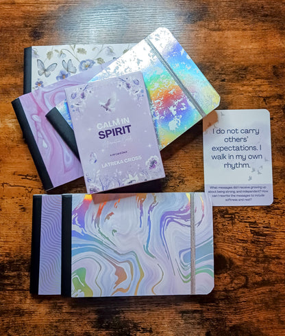 Calm in Peace Affirmation Card Set | 44 Peace & Mindfulness Affirmation Cards with Journal Prompts | Meditation, Self-Care & Spiritual Wellness