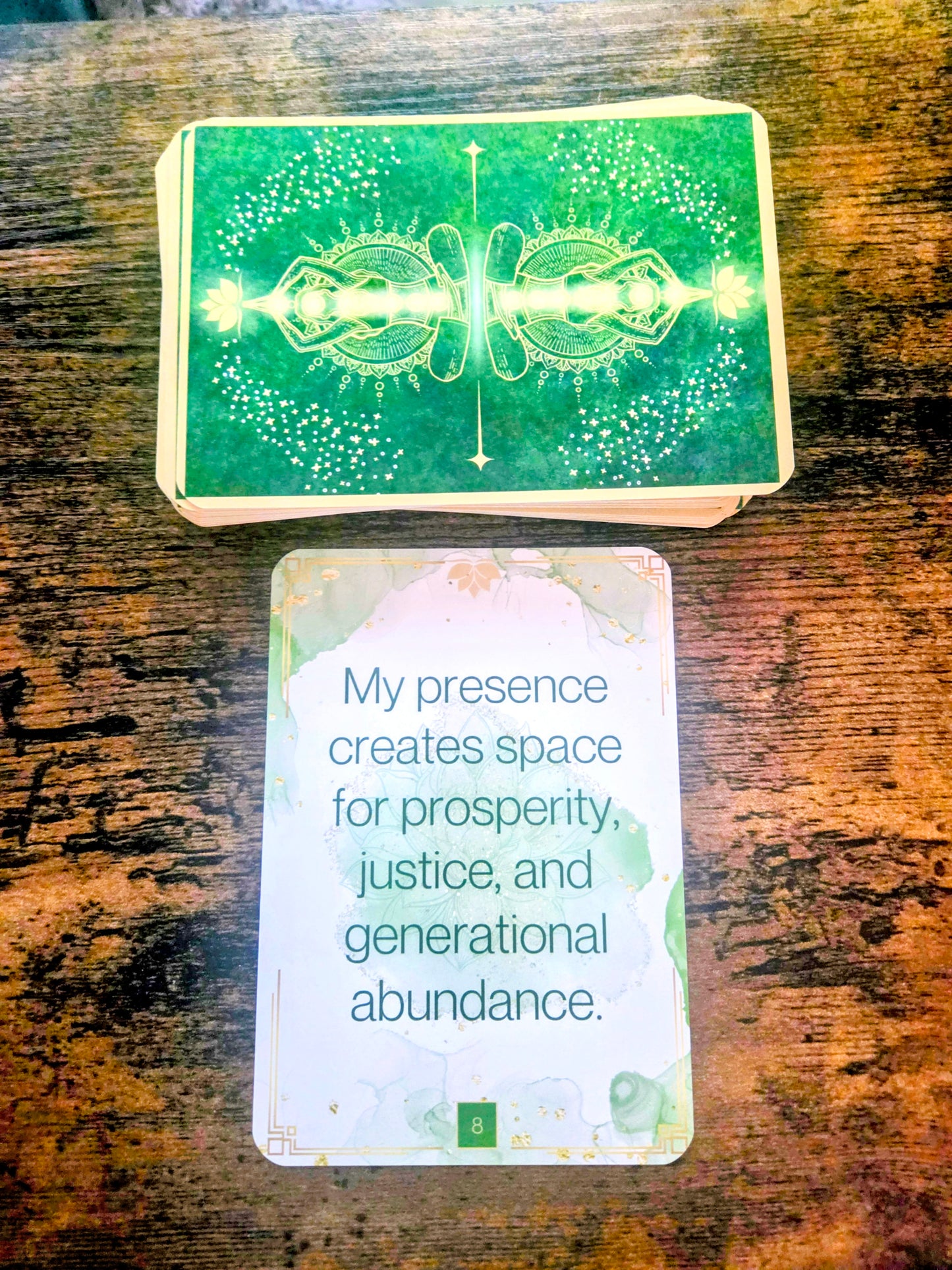 Abundance Manifestation Affirmation Cards Set | 44 Affirmation Cards with Angel Numbers, Handmade Journal & Beaded Pen | Spiritual Gift for Manifestation, Self-Care & Positive Mindset