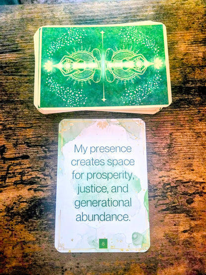 Abundance Manifestation Affirmation Cards Set | 44 Affirmation Cards with Angel Numbers, Handmade Journal & Beaded Pen | Spiritual Gift for Manifestation, Self-Care & Positive Mindset