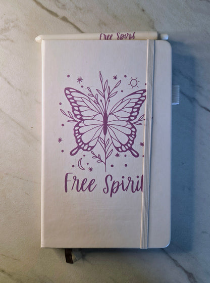 Free Spirit Journal, Unique Keepsake, White and Lavender