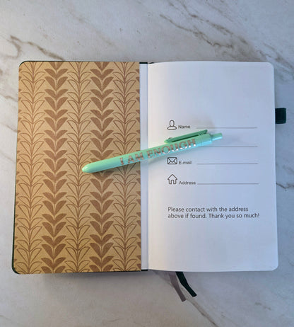 Perfectly Imperfect Journal, Unique Keepsake, Green and Gold