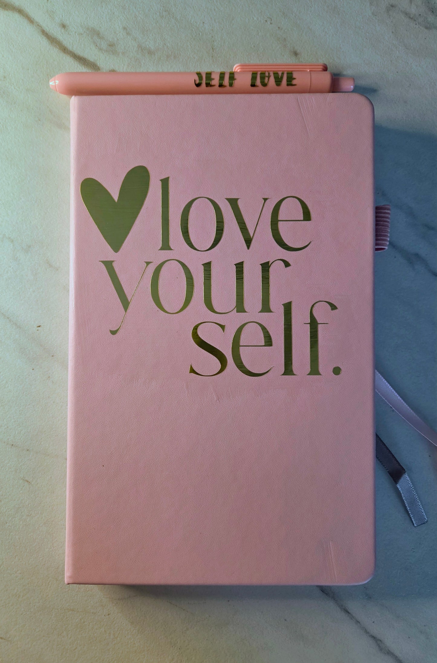 Love Yourself Journal, Unique Keepsake, Pink and Gold