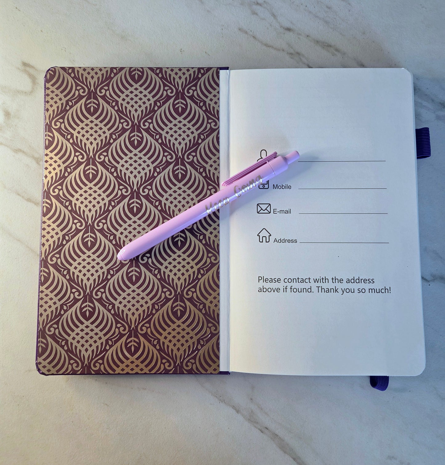 You Only Fail If You Stop Trying Journal, Unique Keepsake, Purple and Gold