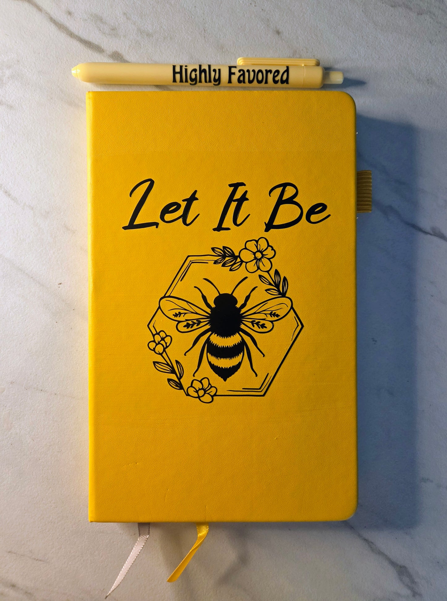 Let It Be Journal, Unique Keepsake, Yellow and Black