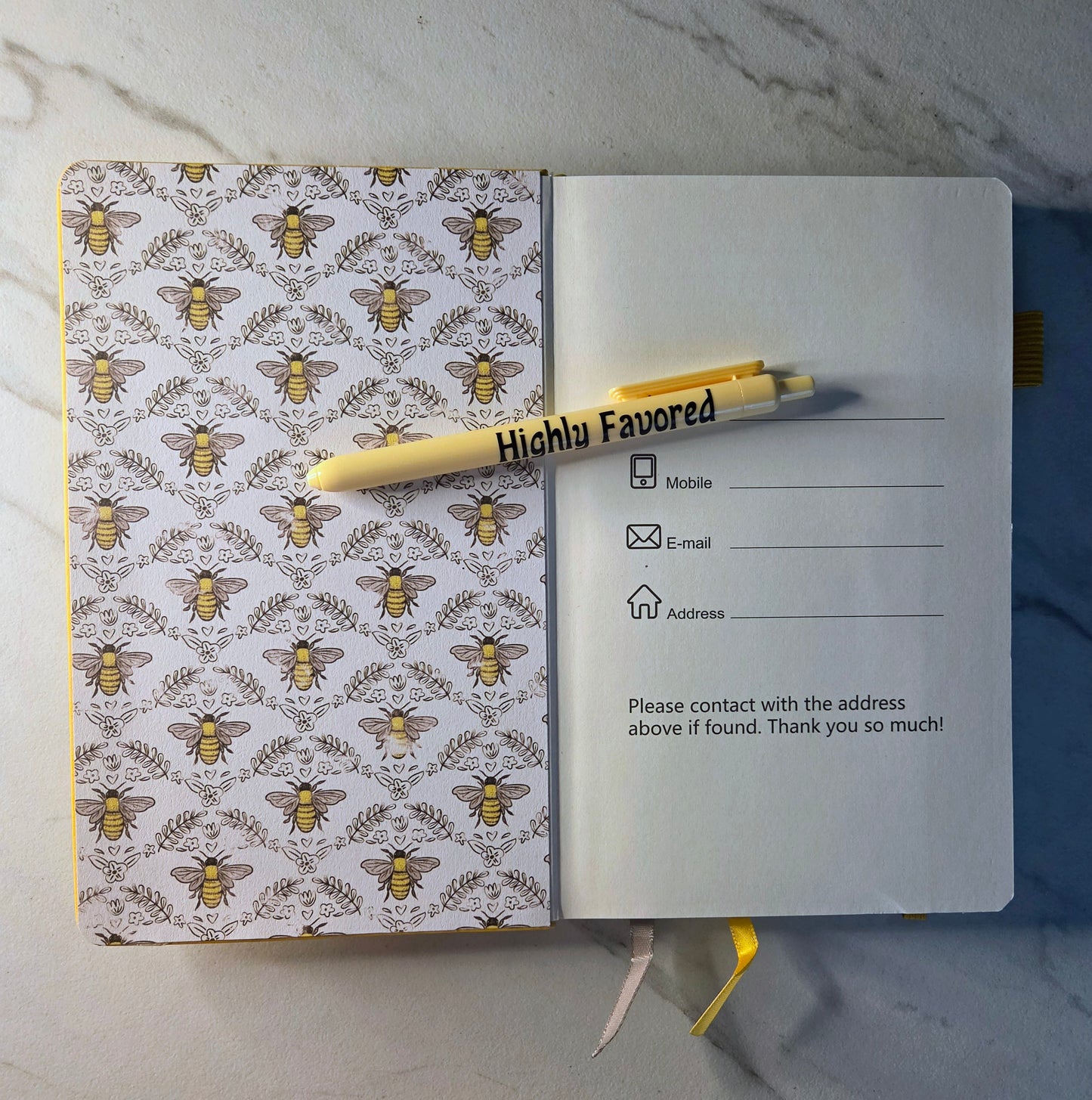 Let It Be Journal, Unique Keepsake, Yellow and Black