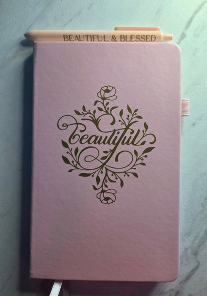 Beautiful Rose Journal, Unique Keepsake, Pink and Gold