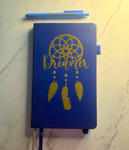 Dreamer Journal-Dreamcatcher Journal, Unique Keepsake, Navy and Gold