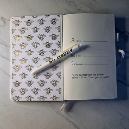 Let It Be Journal, Unique Keepsake, White and Gold Foil