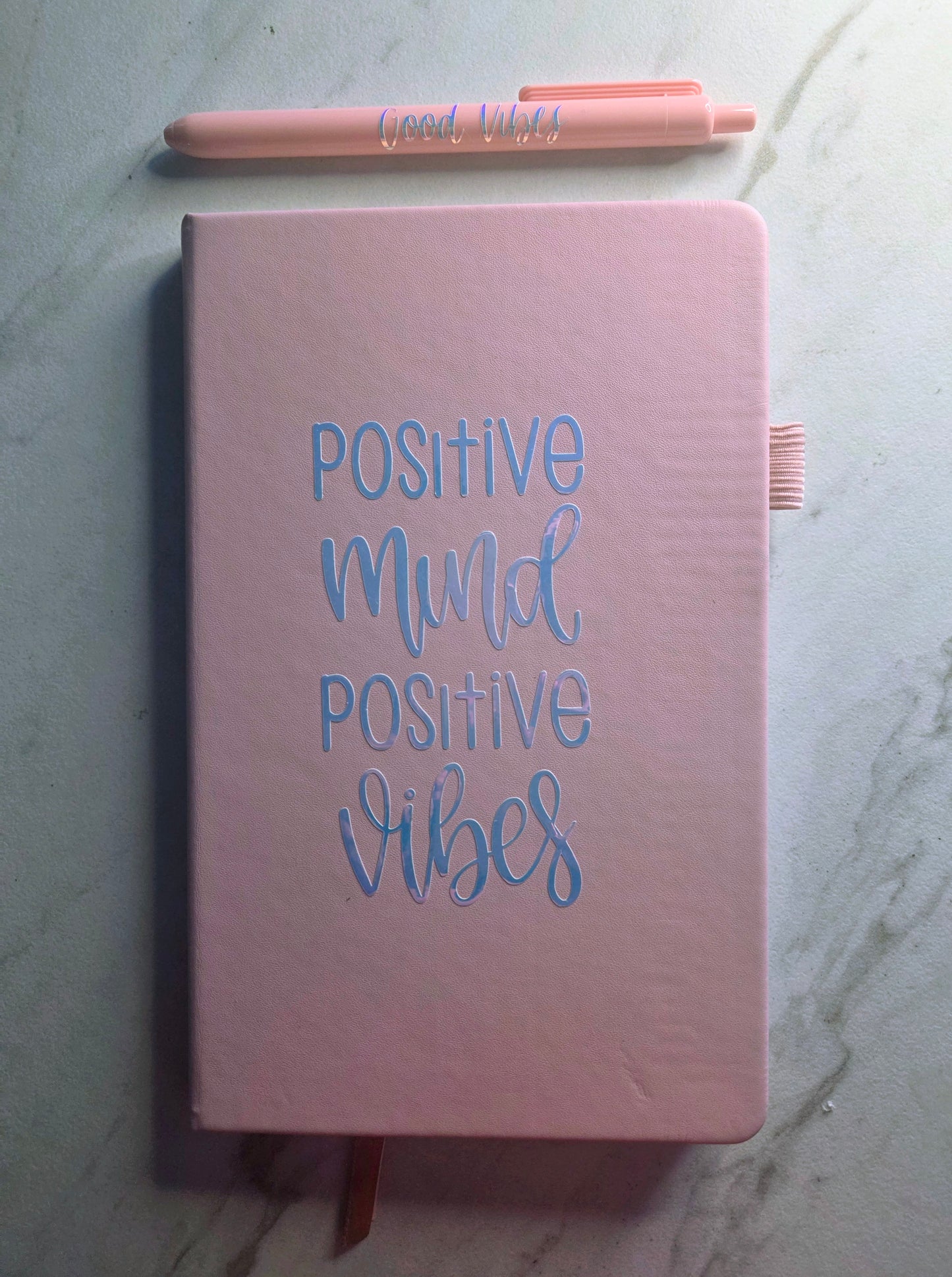 Positive Mind Positive Vibes Journal, Unique Keepsake, Pink and Holographic
