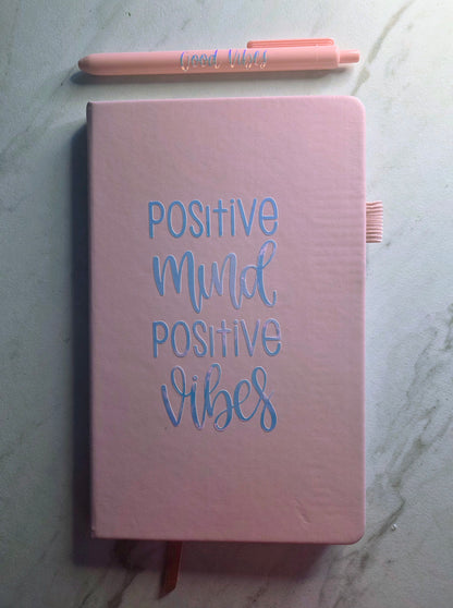 Positive Mind Positive Vibes Journal, Unique Keepsake, Pink and Holographic