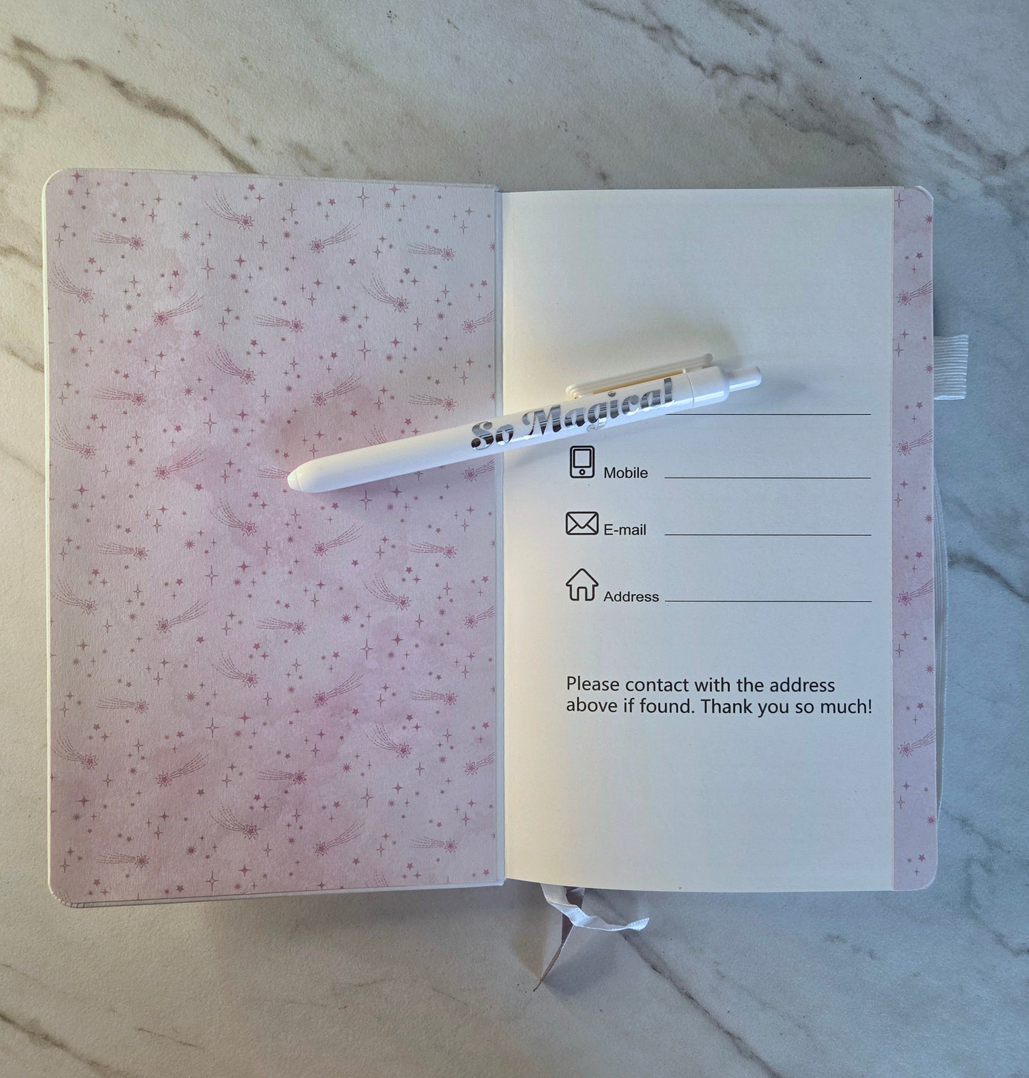 Wish Upon A Star Journal, Gift Idea, Unique Journal, White and Silver